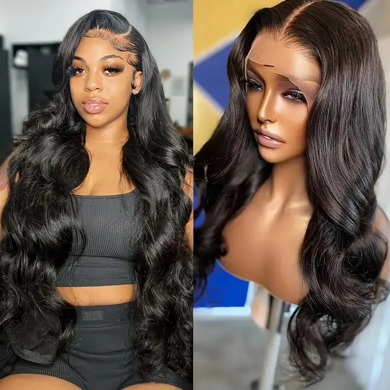 Rosabeauty 13X6 Transparent Lace Frontal Wig Body Wave Long 13X4 HD Front Human Hair Nature Color 5X5 Glueless Wigs 250% Density