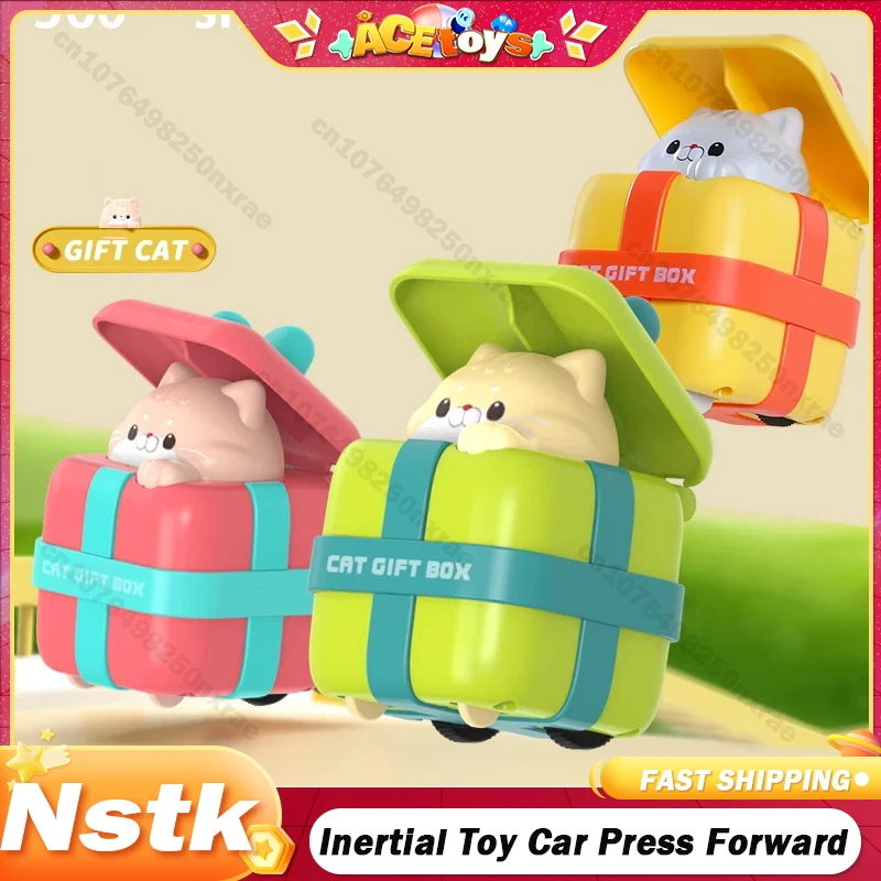 

Inertial Toy Car Press Forward Pull Back Cartoon Cat Car Gift for Kids Vehicle Interactive Montessori Toys for Toddlers Birthday