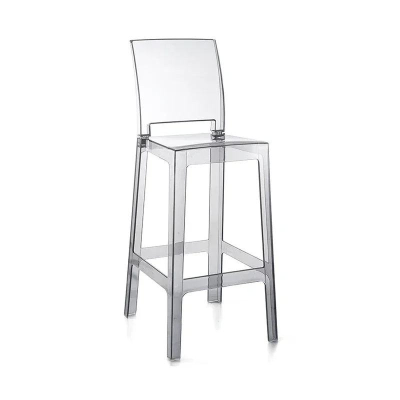 Tabouret de Bar Moderne Noir en Plastique, Chaise Transparente Nordique, Mobilier de Cuisine, Salle à Manger, Salon, Hôtel