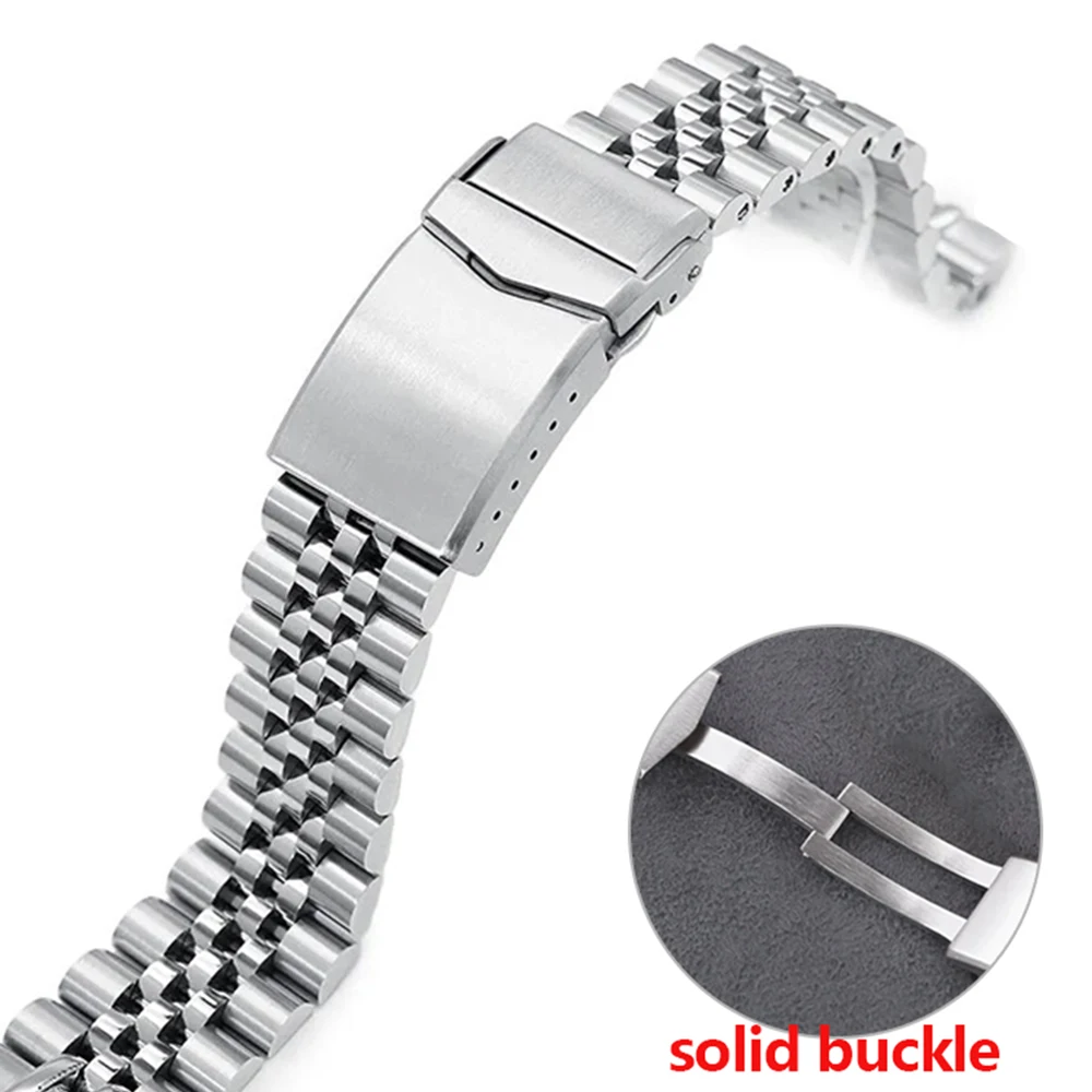 Solid Stainless Steel Watchband for Seiko Quick Fit Bracelet for Jubilee Solid Buckle Screw Link 20mm 22mm Men Watch Accessories