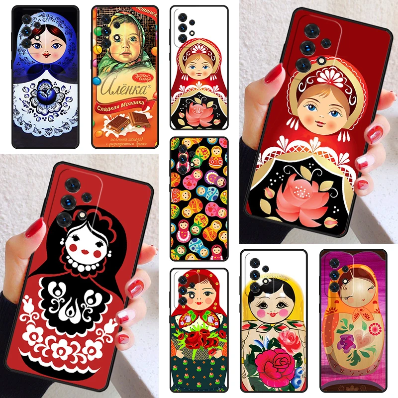 Cute Russian Dolls Matriochkas Phone Case Cover For Samsung Galaxy A52 A72 A73 A20e A21S A50 A70 A42 A31 A40 A51 A71 A32 A80 A91