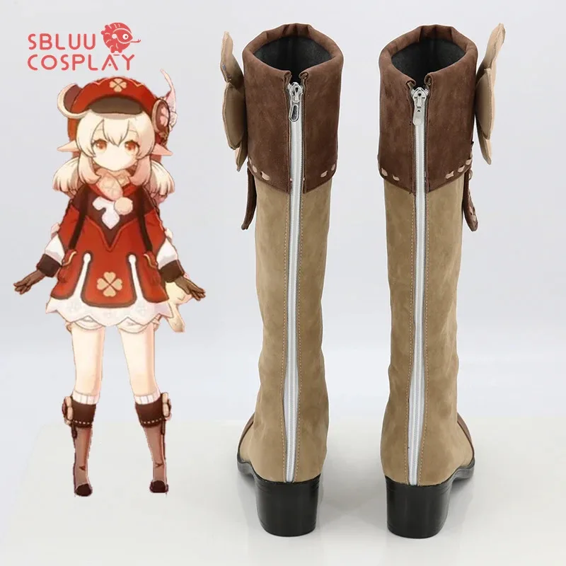 Genshin Impact Klee Cosplay Boots Shoes Leather Shoes Cosplay Accessories Halloween Party Shoes