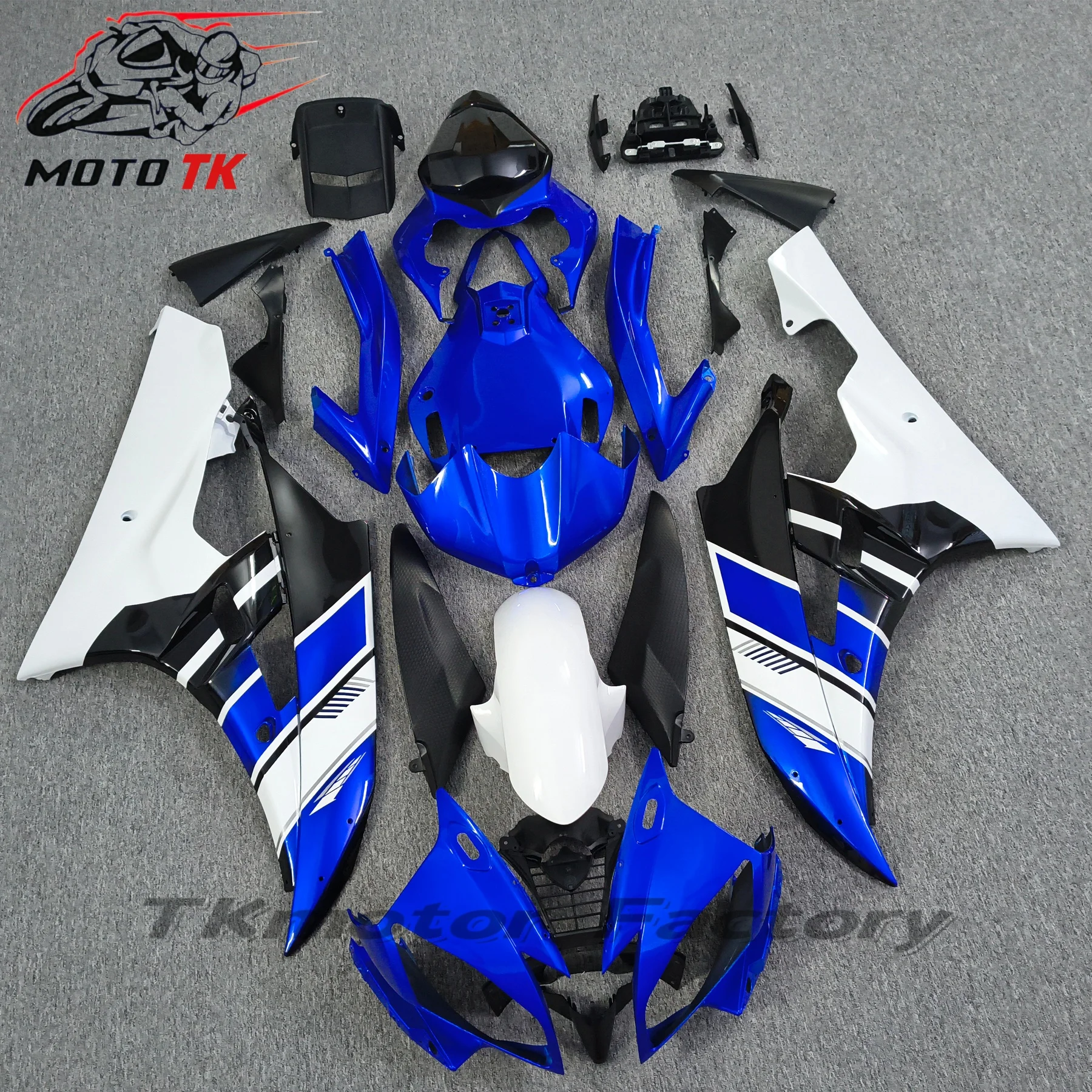 For YZF R6 2006 - 2007 Full Body Kits for YAMAHA YZFR6 07 Black Silver Bodywork for YAMAHA YZFR6 2006 Plastic Fairings Unpainted