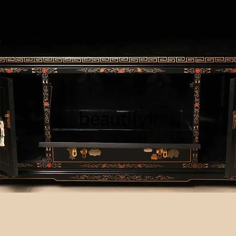 

zxqXZQNew Chinese furniture bone stone inlaid storage TV cabinet decorative cabinet