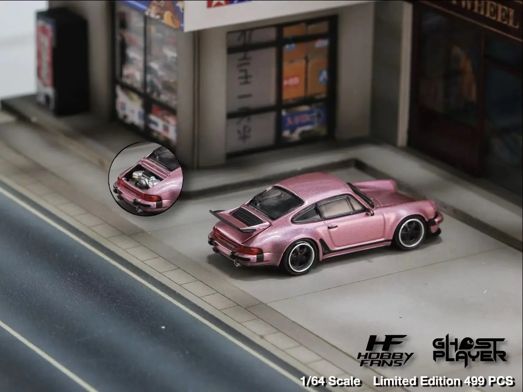 HobbyFans x Ghost Player 1:64 Singer 930 Turbo Study Customized version Pink Model Car