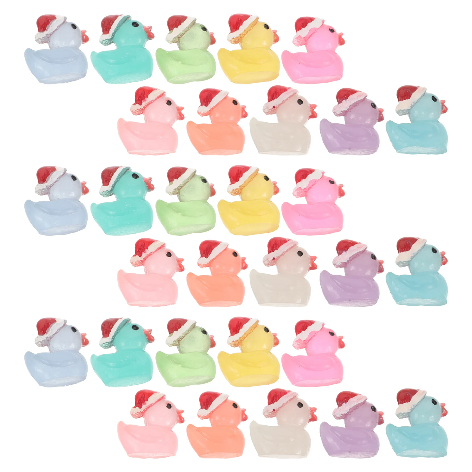 50 قطعة عيد الميلاد توهج في الظلام مصغرة بطة مضيئة الراتنج حديقة الديكور ل الجنية المشهد دمية مزرعة الحلي #5