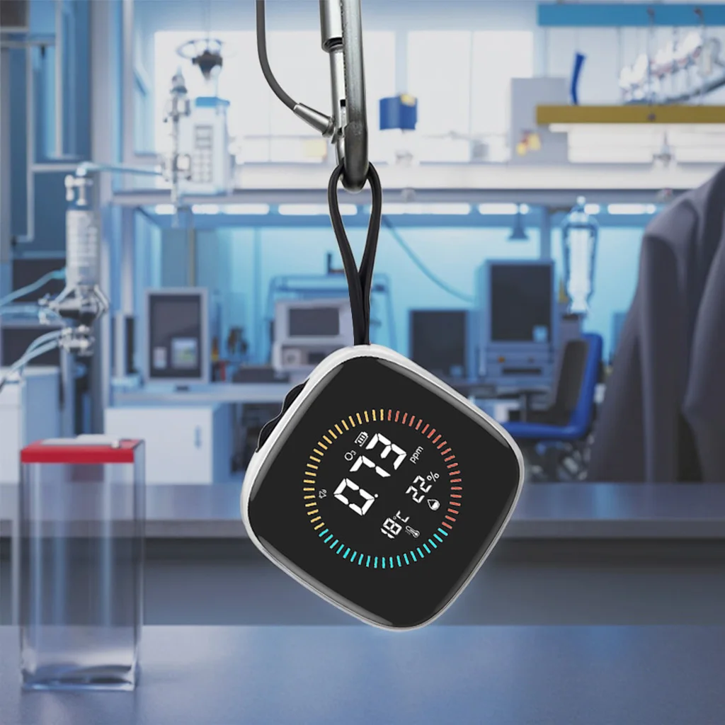 Dienmern Portable Mini 3-in-1 O3 (Ozon) Detektor Suhu Kelembaban dengan Baterai Lithium Isi Ulang 2000mah