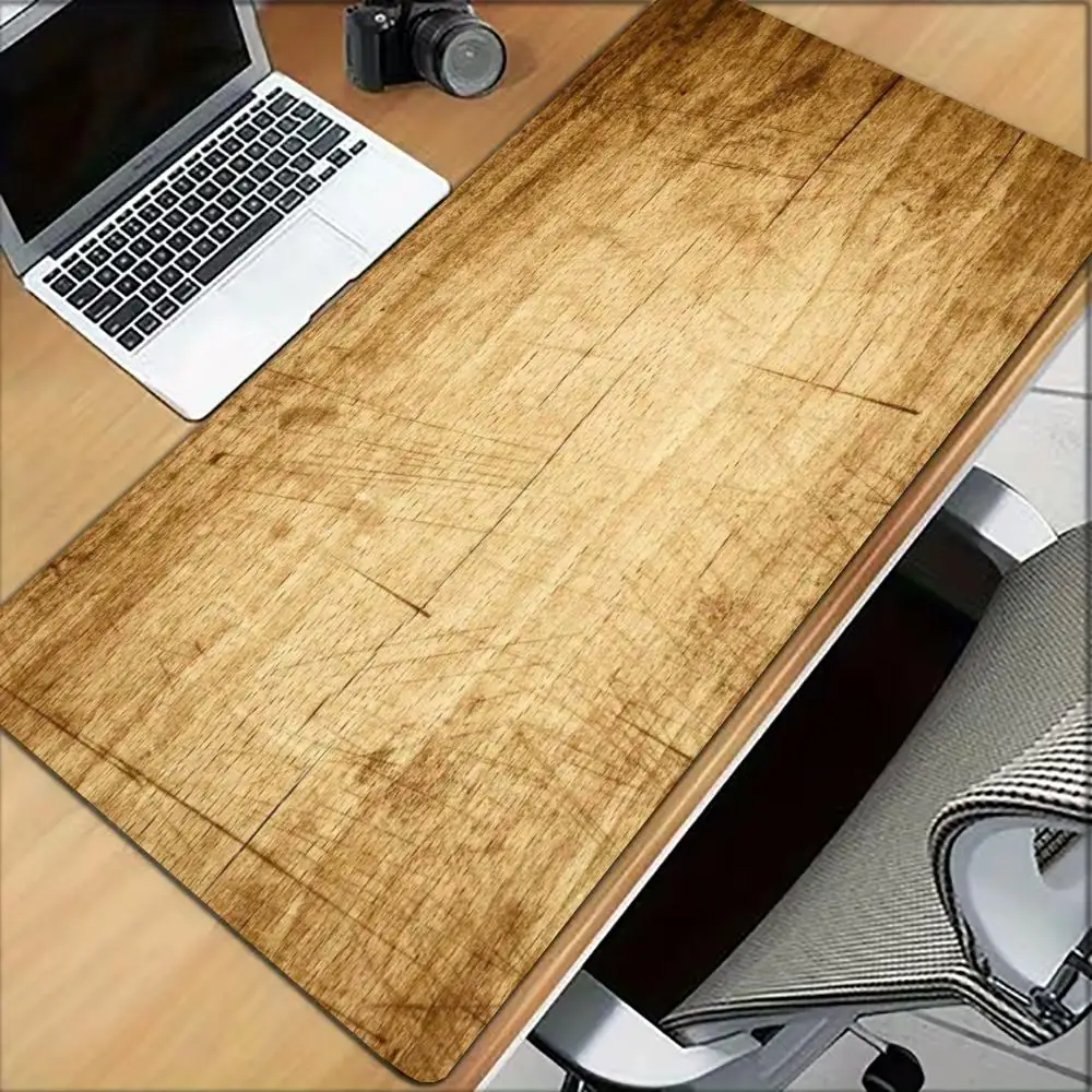Large  Gaming Mouse Pad Desk Mat Keyboard Pad Vintage Wood Grain Wooden Texture Retro Print Non Slip PC Laptop Simple Desk Decor