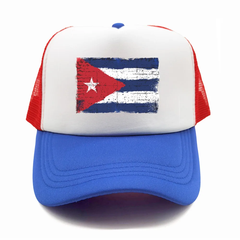 Cuba Baseball Cap Men and Women Cool Cuba Flag Trucker Hat Summer Mesh Net Dad Caps Gift