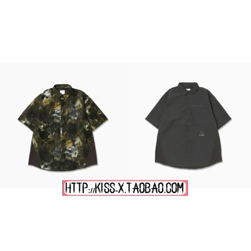 

2026 Summer Camouflage Print Loose Short Sleeve Shirt Outdoor Functionality Mountainous Landscape Couple's Fashion Trend