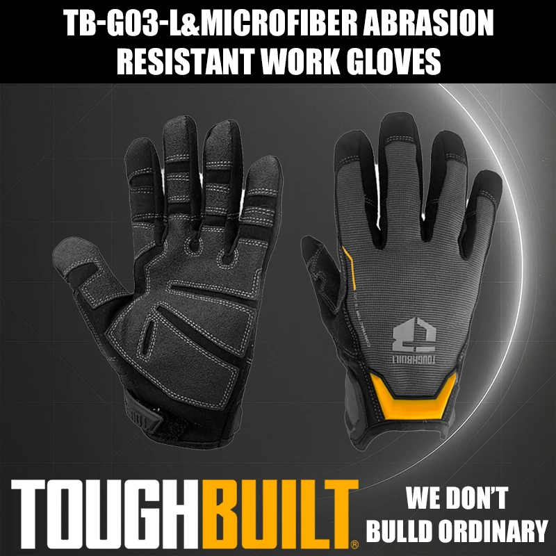 

TOUGHBUILT TB-G03-L / TB-G03-XL Рабочие перчатки из ультра-микрофибры, устойчивые к истиранию, рабочая защита