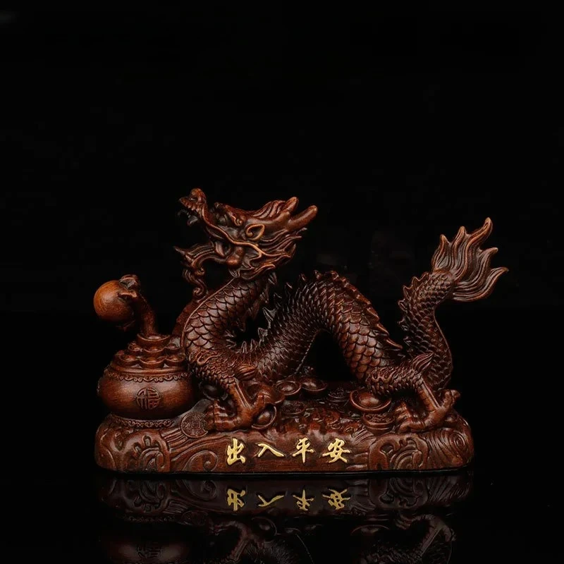1PCS resin twelve zodiac dragon ornaments retro and simple traditional animal home decor living room crafts car ornaments