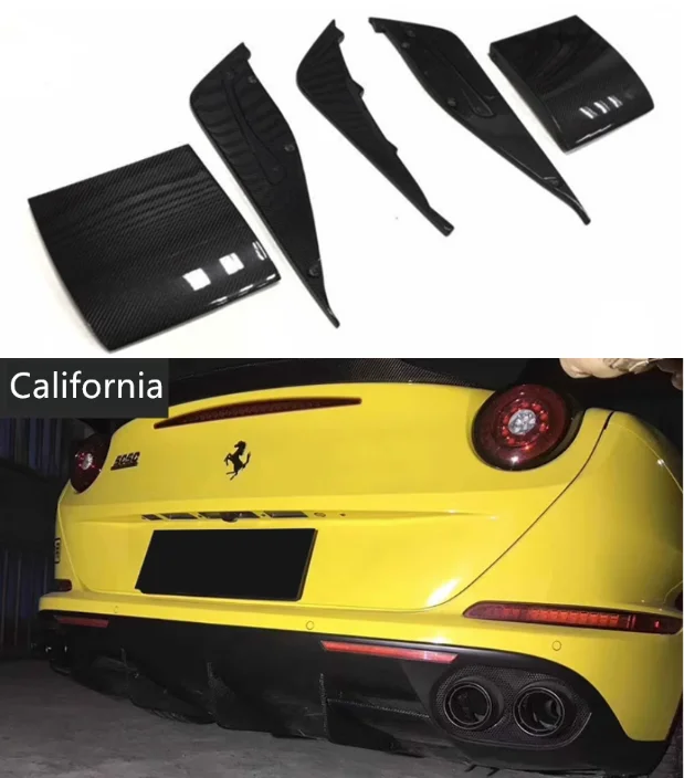 

For Ferrari California T 2015 2016 2017 Real Forged Carbon Fiber Rear Bumper Trunk Lip Diffuser Spoiler Cover