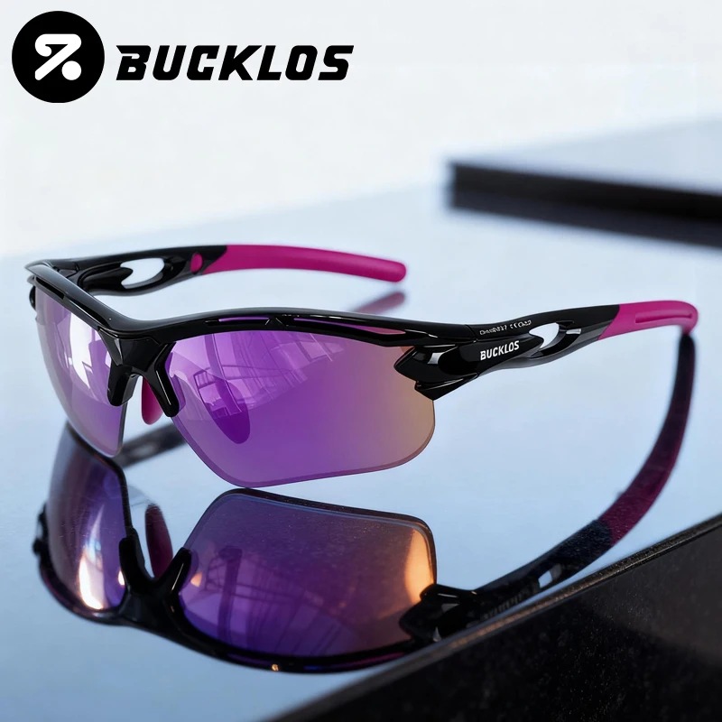 BUCKLOS Polarized Outdoor Cycling Goggles UV400 TR90 Frame Road Bike Sunglasses TAC Polarized Lens Road Cycling Sunglasses