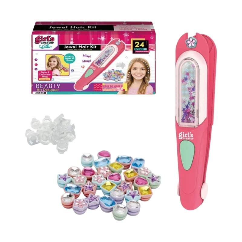 Set gioielli creativi con gemme per capelli per bambini, gemme scintillanti, giocattolo artigianale per genitori e figli,