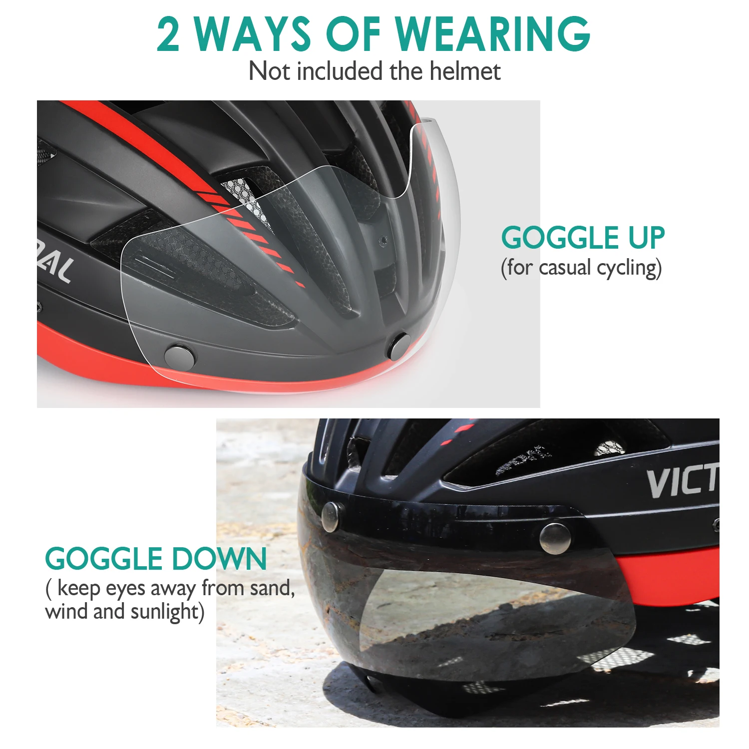 VICTGOAL Casco de ciclismo Lente fotocromática Lentes magnéticas Gafas polarizadas de ojo de bicicleta UV400 Protección Gafas deportivas para