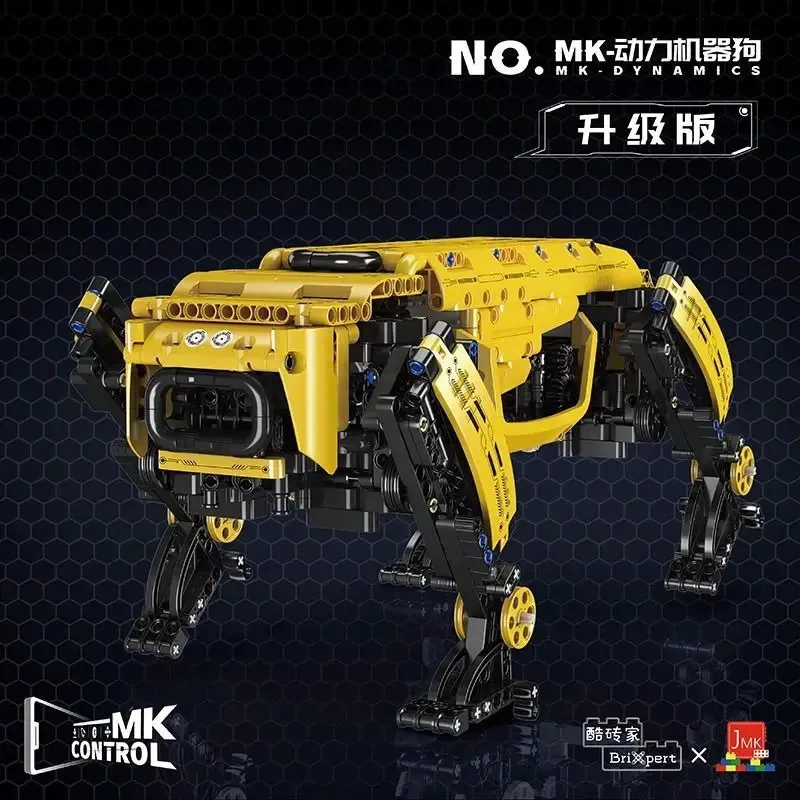 Mould King 15075S Versione aggiornata del robot cane intelligente Assemblaggio meccanico educativo per bambini Blocco di costruzione elettrico T