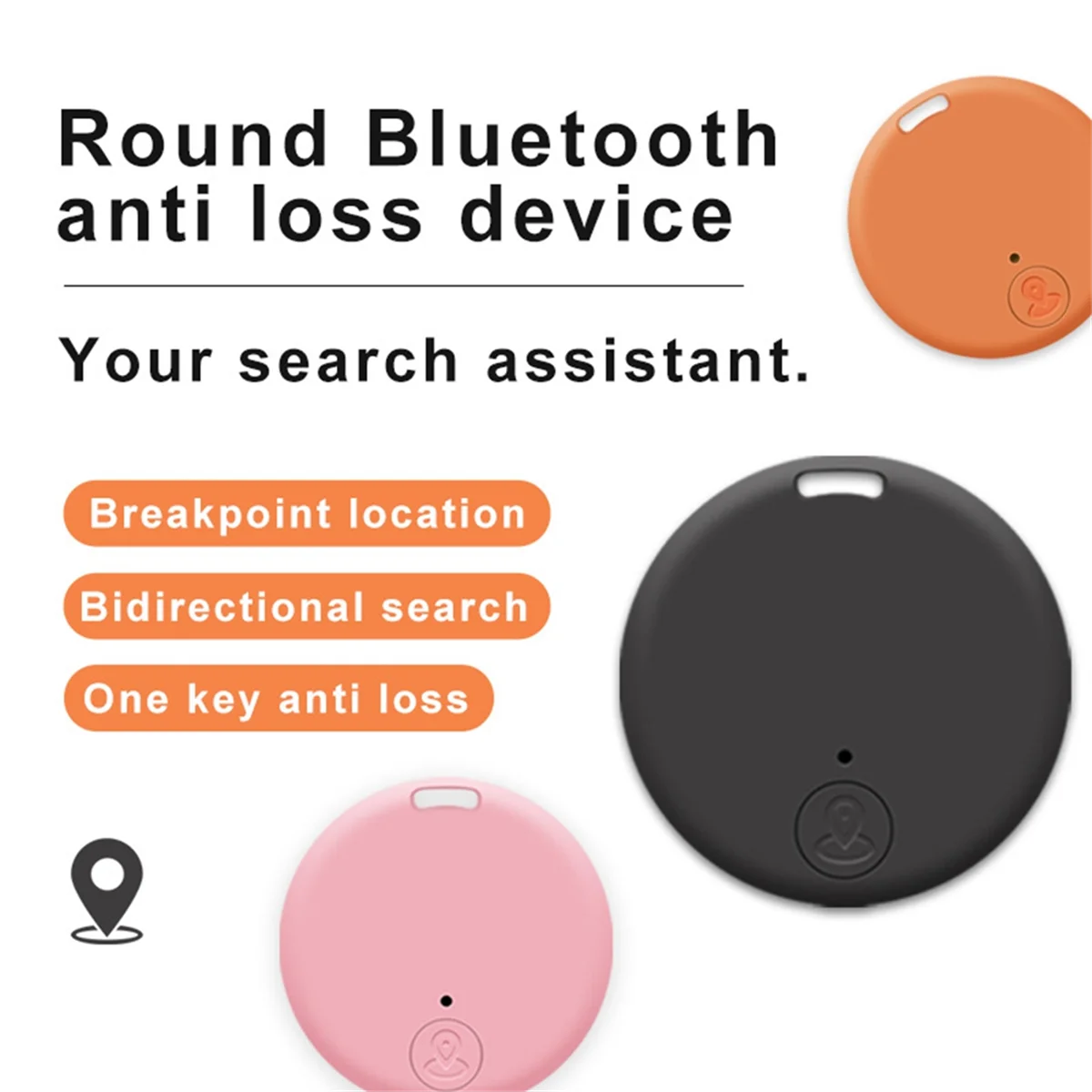 Mini GPS Tracker para Veículos, Key Finder, Pet GPS Tracker, Preto, 3 Pacotes