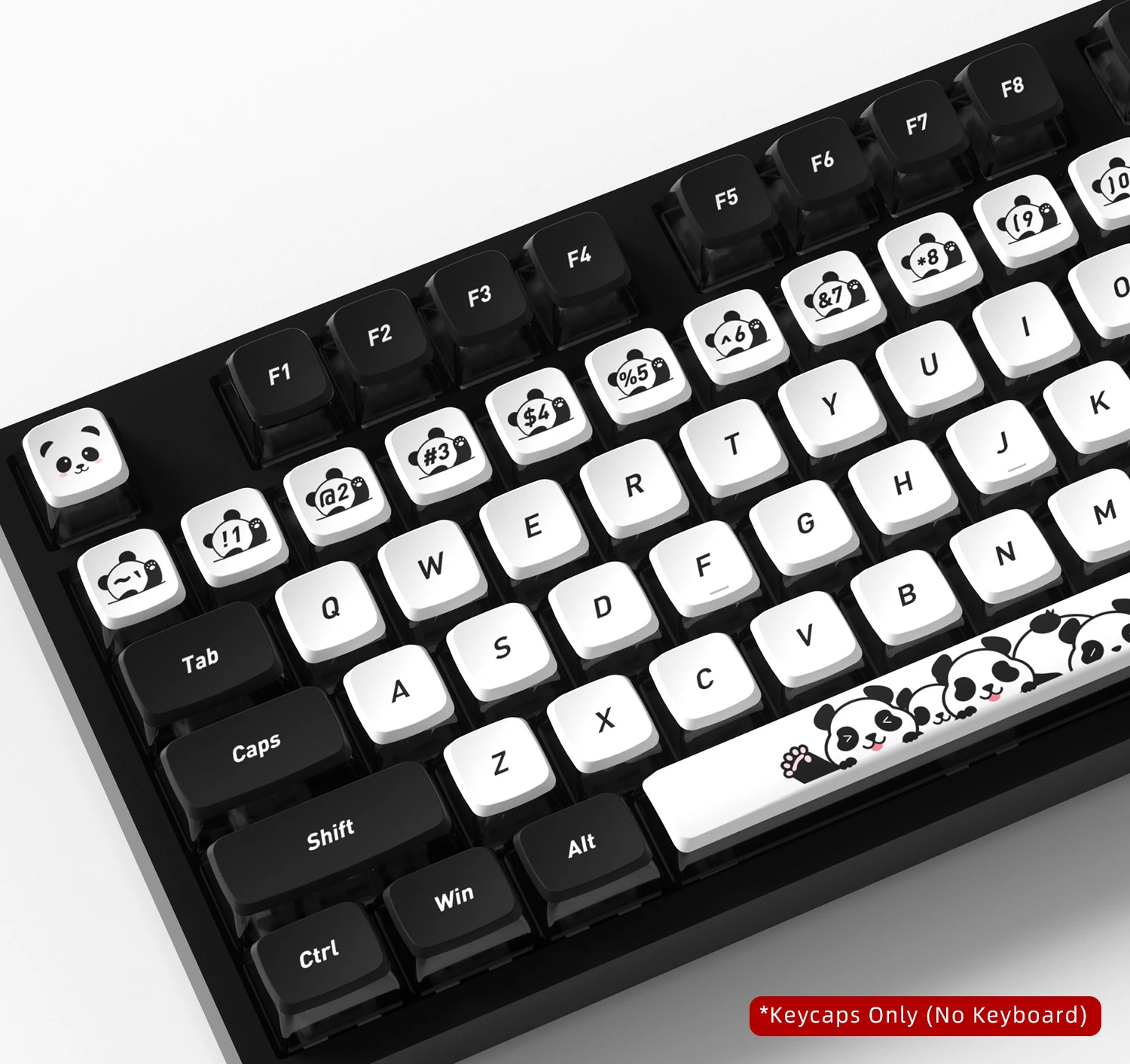 Panda Four-Sided Backlight Keycaps 132 Keys PBT+PC Material CBSA Profile For MX Switch Mechanical Keyboard ISO ANSI Layout