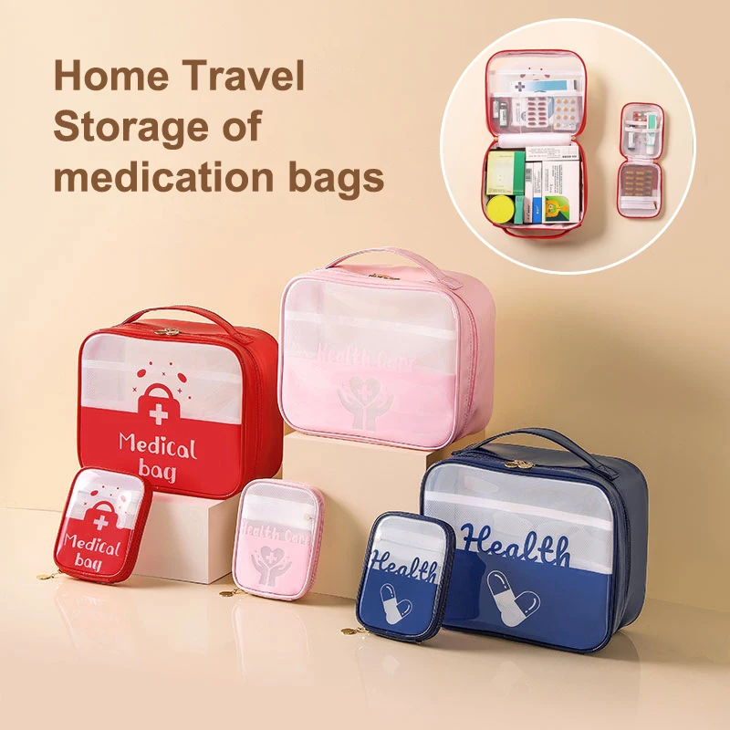 1/2Pcs Large Capacity Emergency Empty Medical Bag Travel Essential Portable First Aid Kit Bag Household Medicine Storage Bag Set