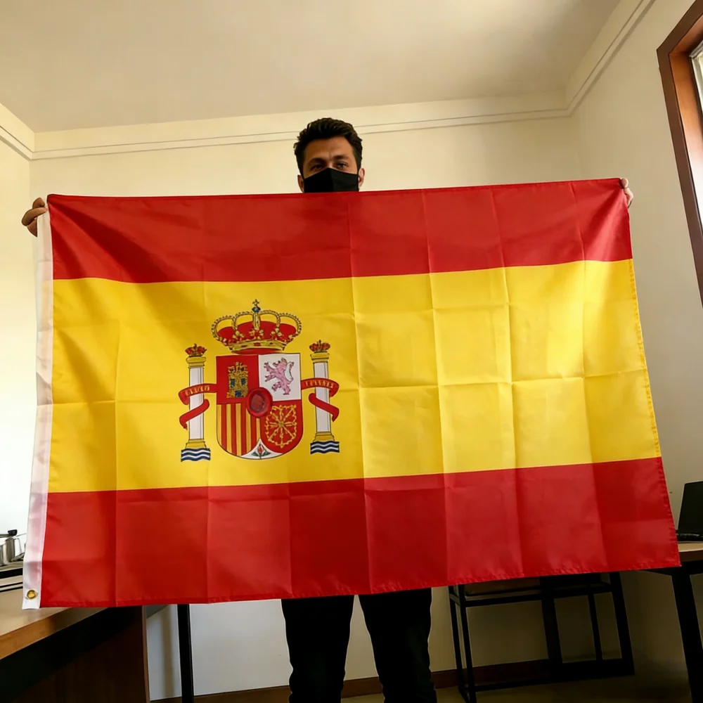 Spain Flag 150x90cm 3x5 FT Bandera de España Polyester Double Stitched Outdoor Indoor Decoration