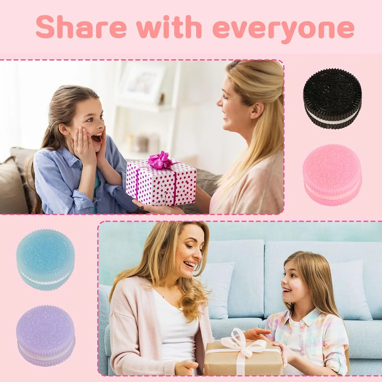 لعبة ضغط البسكويت المقلدة، لعبة حسية لزجة للأطفال المصابين بالتوحد، هدية عيد ميلاد تململ كرة الضغط للبالغين #4