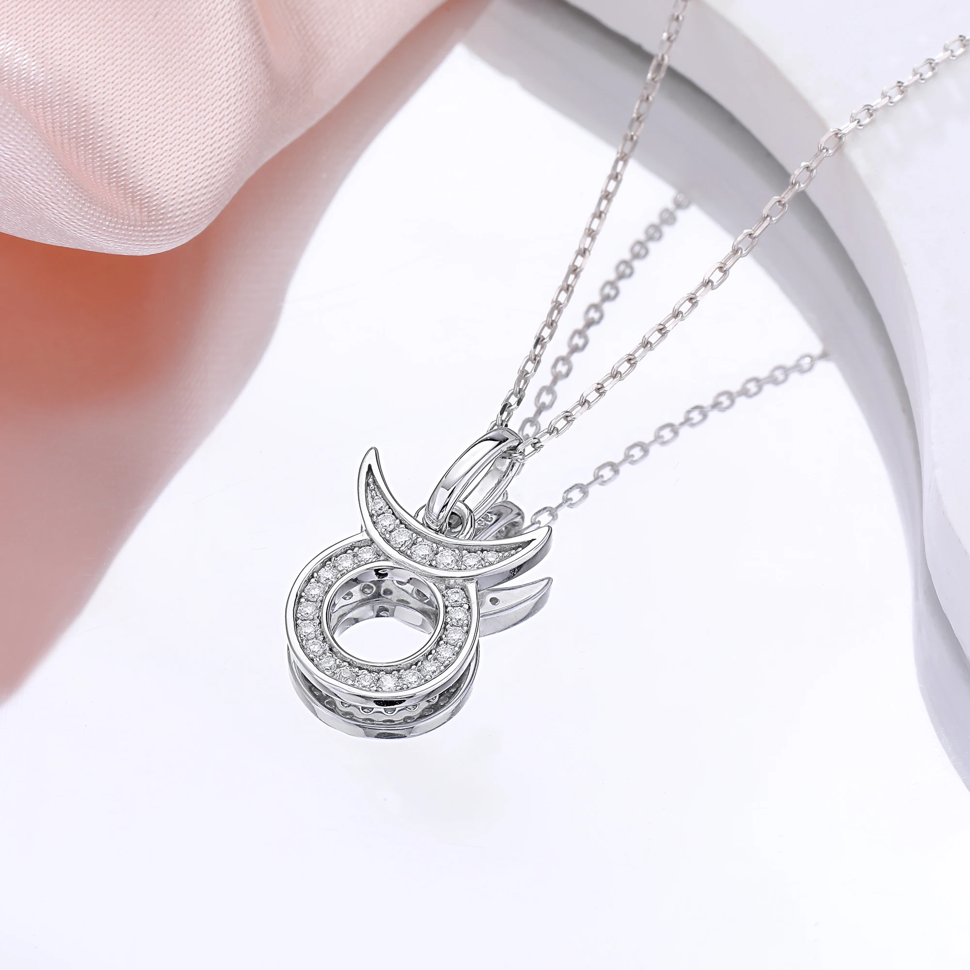 Eme Jewe New Classic Twelve Constellation Series Taurus Pendant S925 Silver Inlaid D-Color Moissanite Unisex Necklace