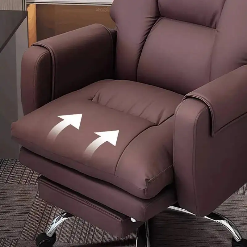 كراسي مكتب جلدية فاخرة عجلات دعم الظهر مكتب الكمبيوتر كراسي مكتب كرسي متنقل أثاث غرفة Sillas De Oficina