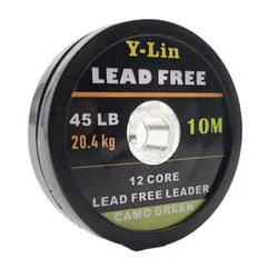 10m Carp Fishing Lead Free Woven Leaders Camo Green Brown 35lb/45lb Hook Link Leadcore Fishing Line Hair Rig