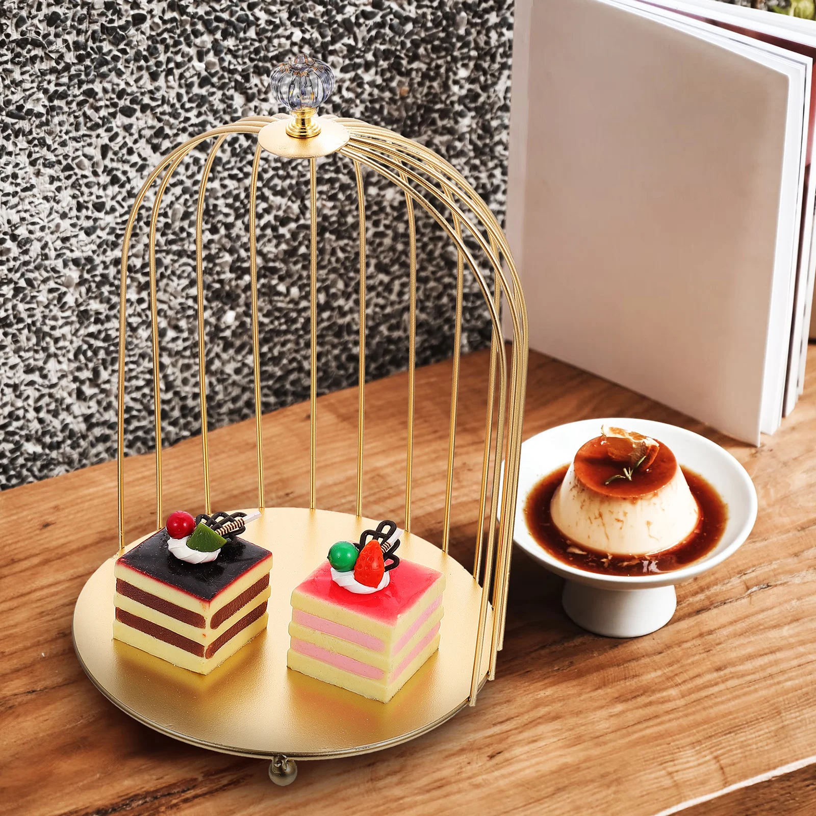 Golden Bird Cage Cake Stand Decorative Multi-Function Dessert Display Rack Makeup Organizer Holder Wedding Party - Image 4