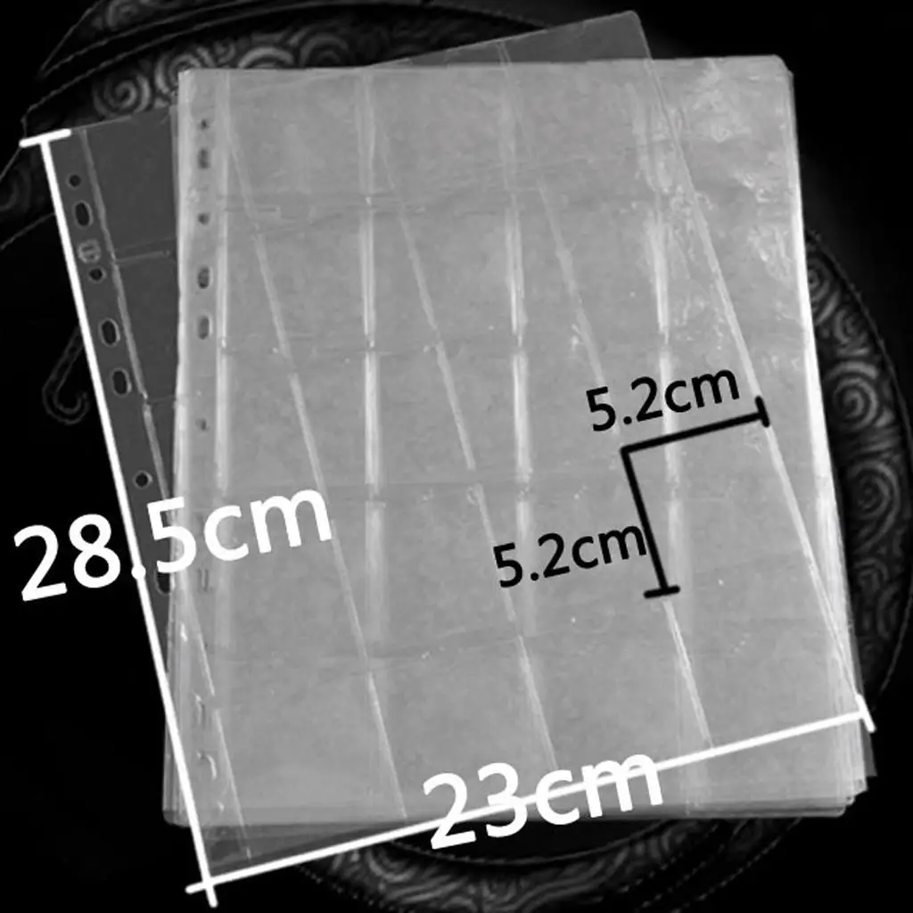 Coin Storage Holder PVC Material Album Pages with 200 Pockets for Collectibles Badges Tokens Display