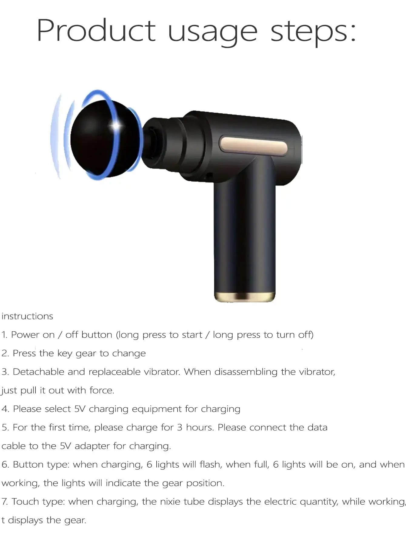 مسدس تدليك العضلات المحمول لعام 2026 لتدليك الجسم، مع شاشة لمس LED، تعديل السرعة، قابل لإعادة الشحن #6