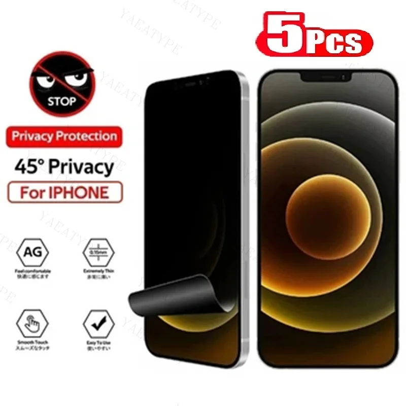 5PCS Anti-Spy Hydrogel Film Für iPhone 16 12 15 11 14 Pro Max 7 8 Plus Privatsphäre screen Protectors Für iPhone 13 Mini XS Max X XR