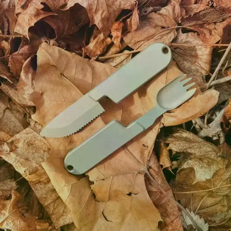 In 1 Fork Spoon Outdoor Tableware Multifunction Stainless Steel Flatware Camping Hiking Picnic Utensils Set Combo For Outdoor 2