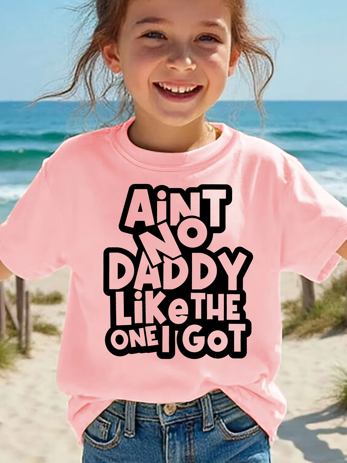 Summer Children's Fashion T-shirt AIN'T NO DAY LIKE THE ONE I GOT Printed Outdoor Casual Parent Child Top