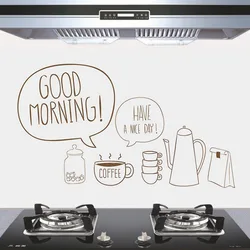 Cartoon Anti-oil Antifouling Kitchen PET Wall Stickers Cabinet Stove Kitchen Decoration Mural Transparent Self-adhesive Decals