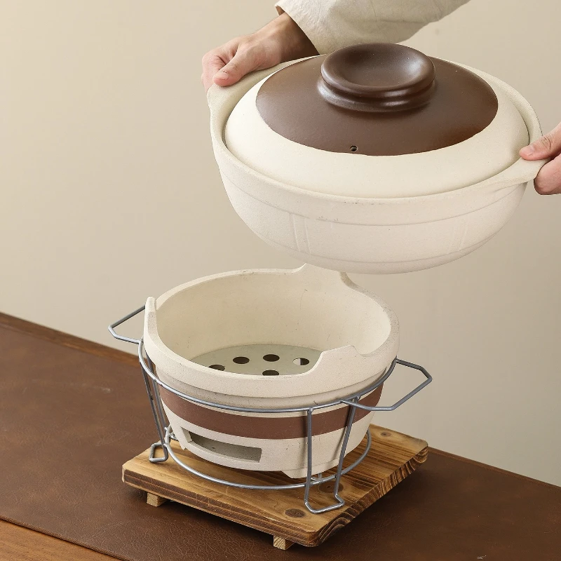 

Clay casserole small casserole for household use Commercial ceramic pot High temperature resistance dry burning does not crack