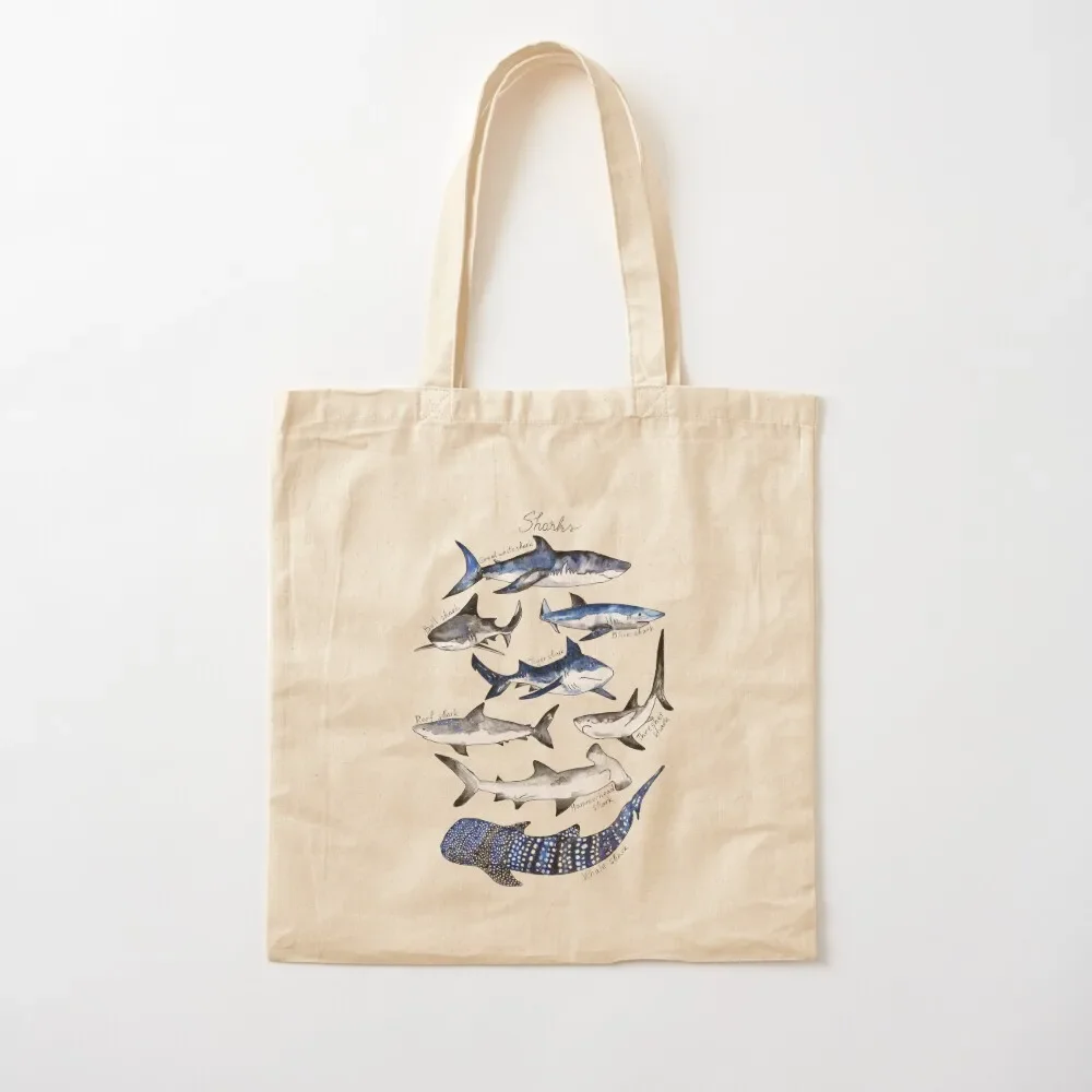 

Sharks Watercolor Chart Tote Bag shopper bags for women Women's tote bag Shopping bags large tote bag