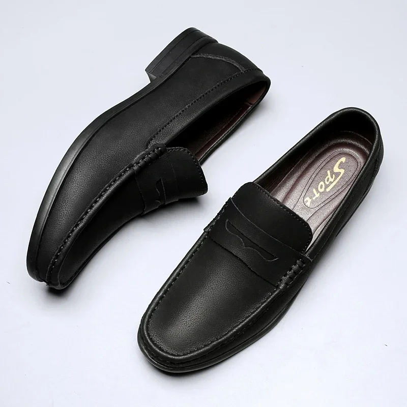 Branded Business Dress Leather Shoes Quality Anti Slip and Wear-resistant Loafers Fashionable Italian Style Men's Casual Shoes