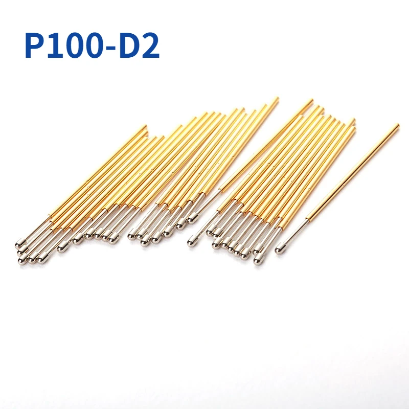 100PCS/pack P100-D2 Big Round Head Spring Test Probe Outer Diameter 1.36mm Length 33.35mm Pogo Pin