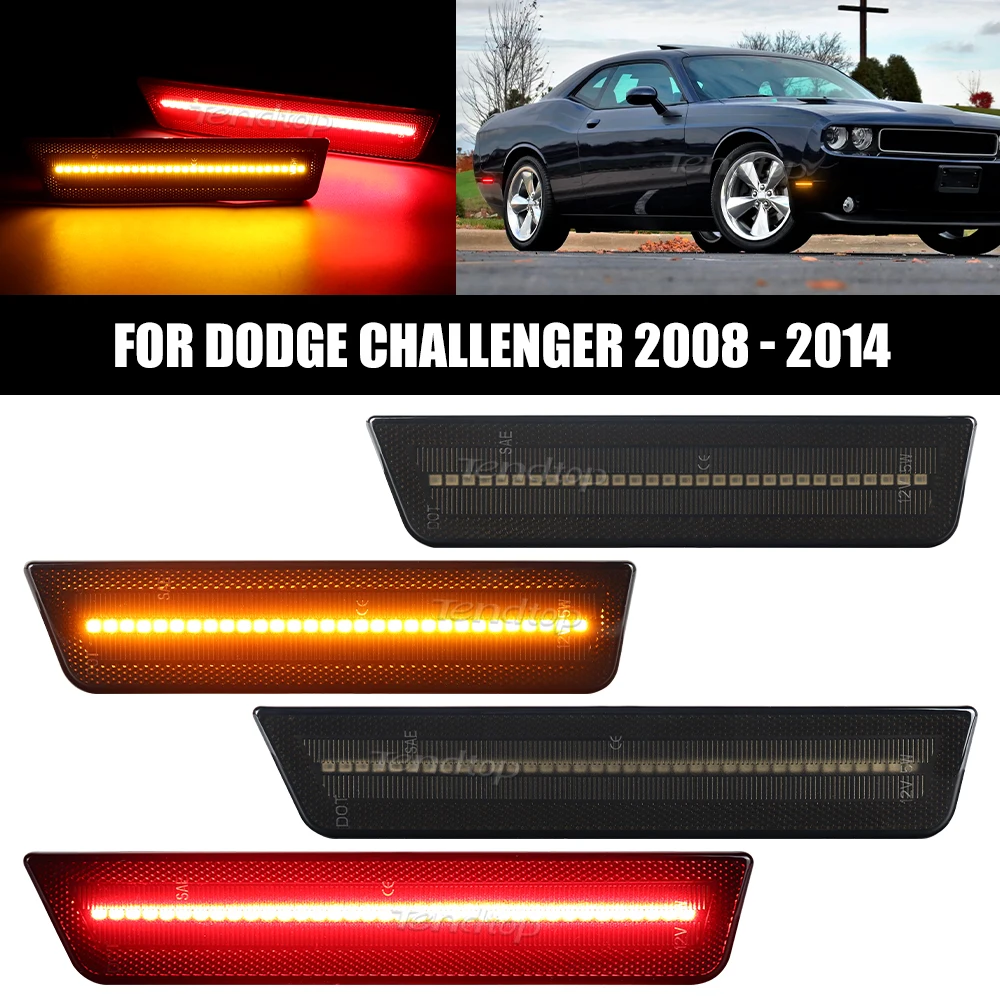 

Car Full LED Light Side Marker Front /Rear For Dodge Challenger 2008-2014 Amber /Red White Turn Signal Fender Light