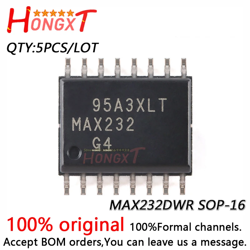 5PCS 100% NEW MAX232DWR SOP-16.Chipset