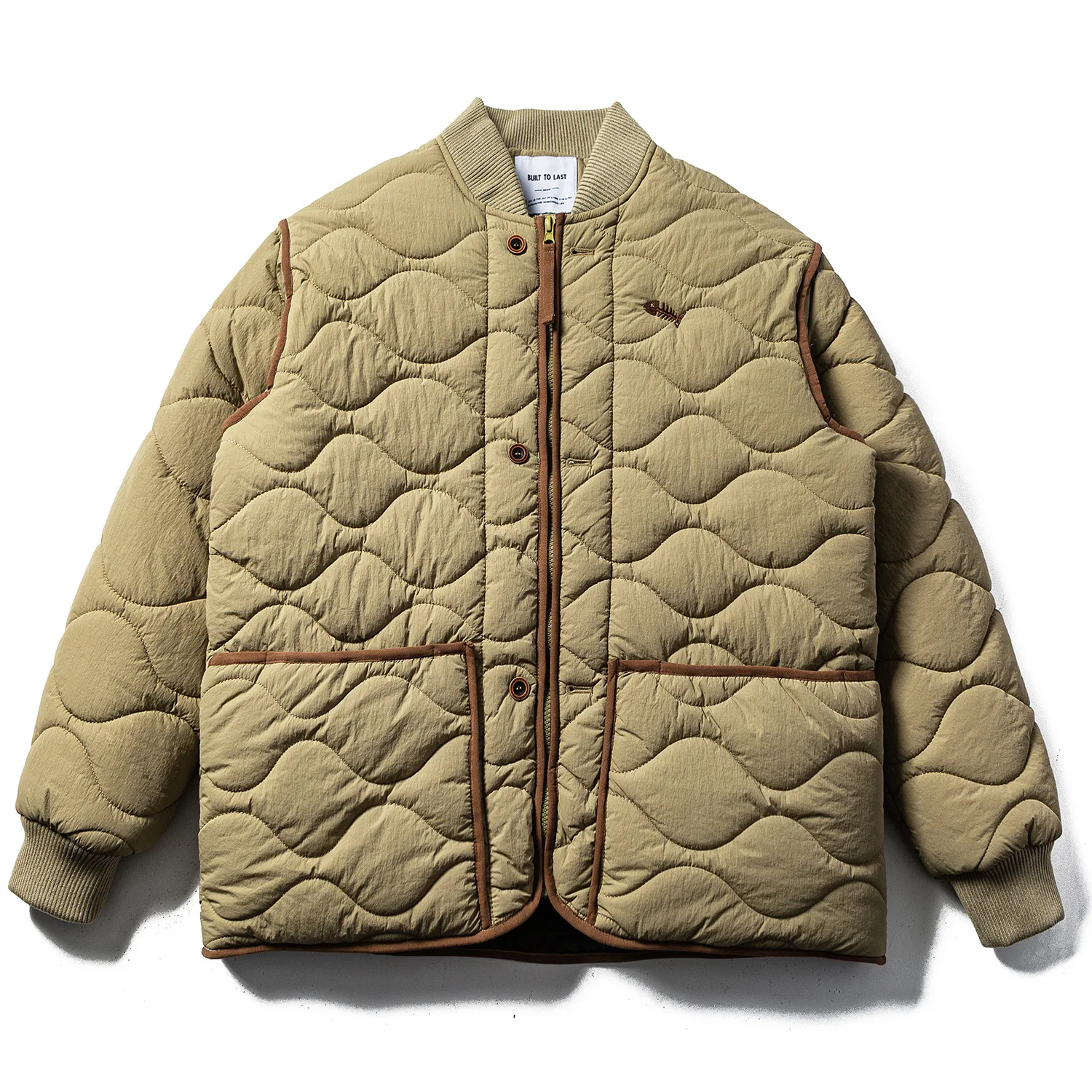 Japanese Amekaji Retro Baseball Jacket Unisex Oversized Workwear Coat with Calabash Print American Vintage Oversized Outwear