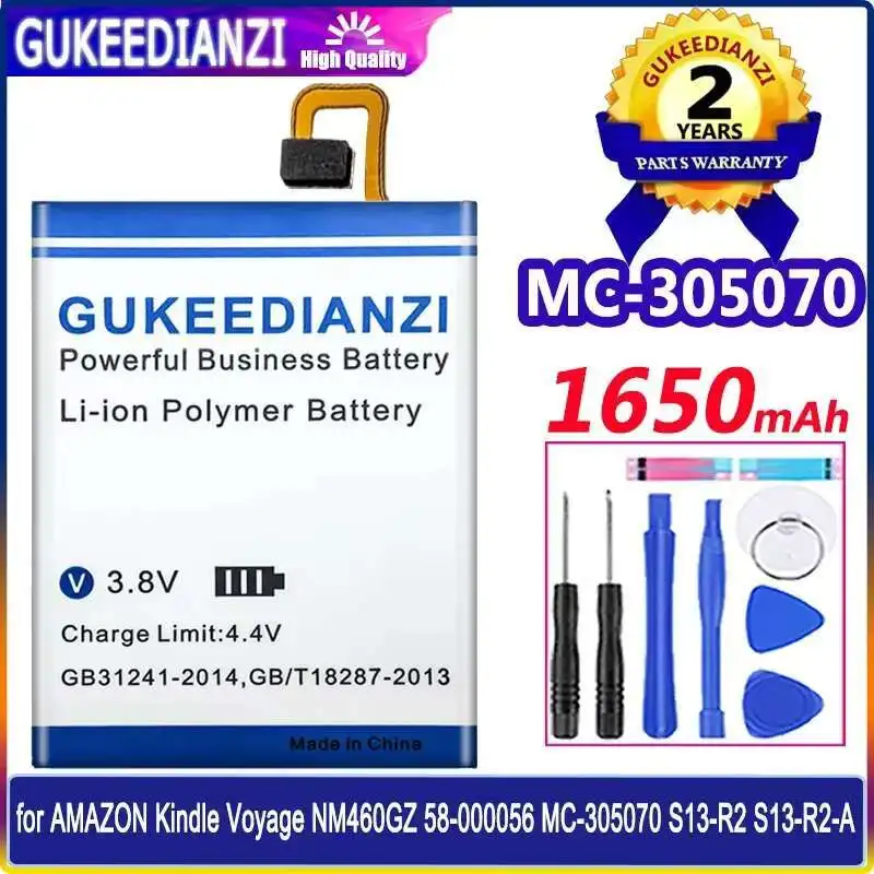 

High-Efficiency For Amazon Kindle Voyage NM460GZ 58-000056 MC-305070 S13-R2 S13-R2-A Tablet Battery 1650Mah