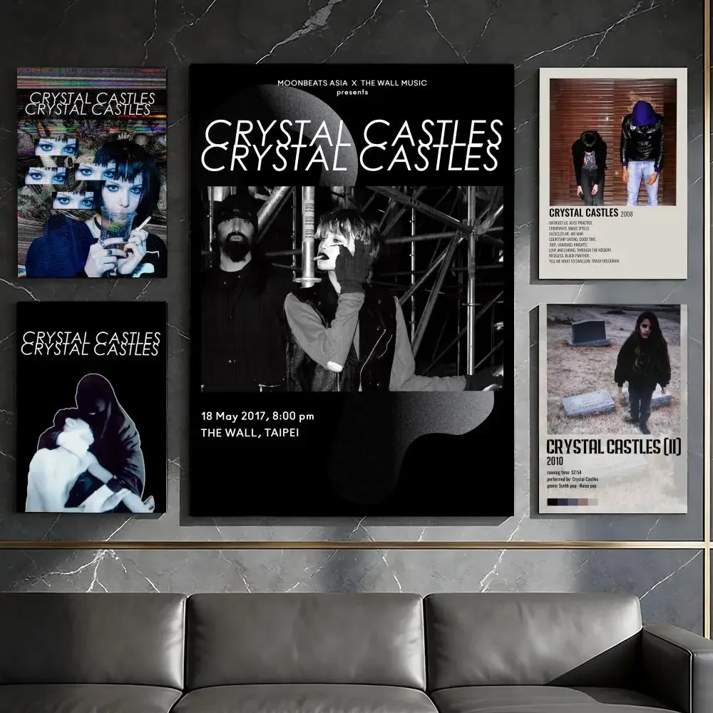 Band C-Crystal C-Castles Poster Waterproof Peel & Stick Wall Sticker Self Adhesive Art Decor For Living Room Bedroom