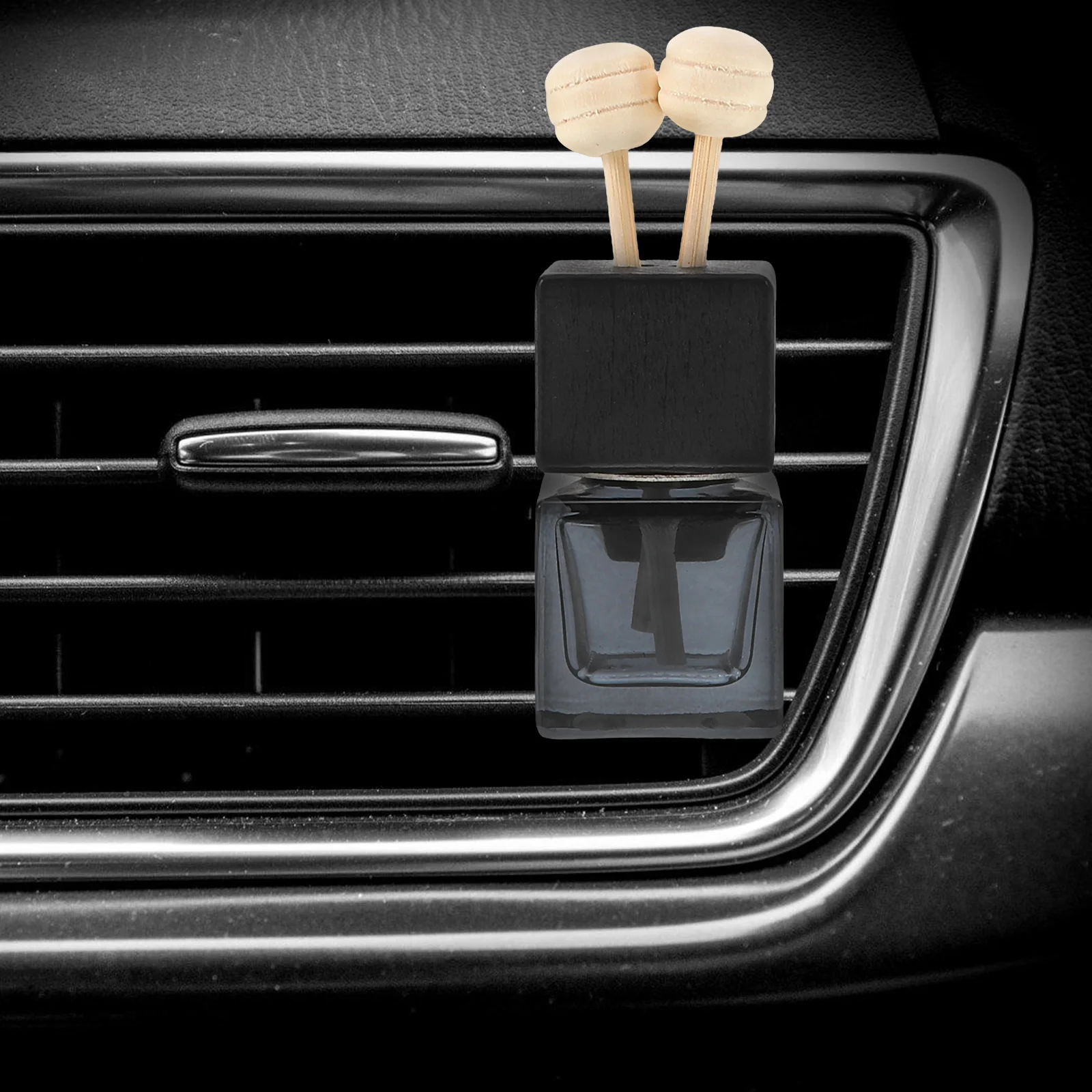 

Car Air Freshener Vent Clip Clear Glass Essential Oil Diffuser Elegant Auto Perfume Aromatherapy Bottle Universal Fit Stylish