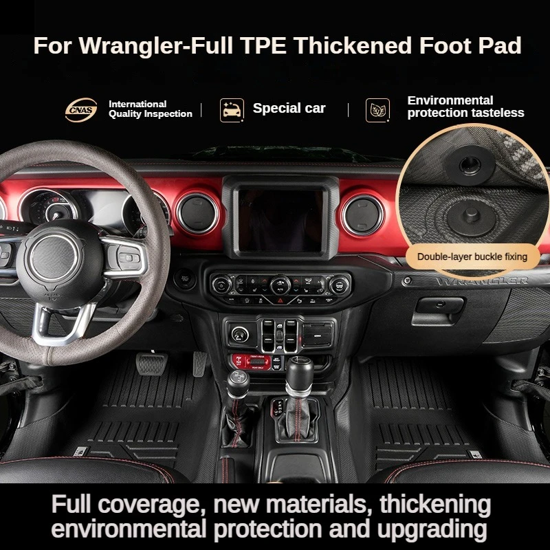 TPE Floor Mats For JEEP WRANGLER 2011-2024 ICEV Hybrid Waterproof Anti-Slip Custom Fit All-Weather Full Coverage Accessories