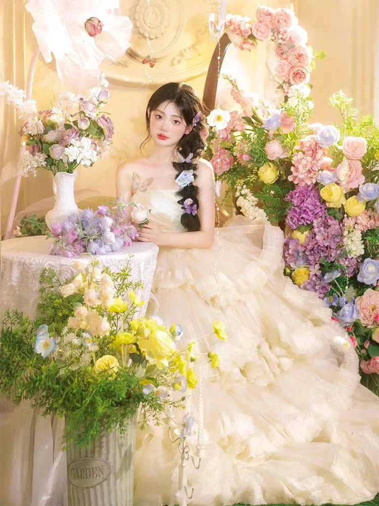 

Платье-баллон в стиле принцессы с открытыми плечами, с богатой отделкой, для дня рождения, торжественных мероприятий, красивое платье с пышной юбкой, на Новый год