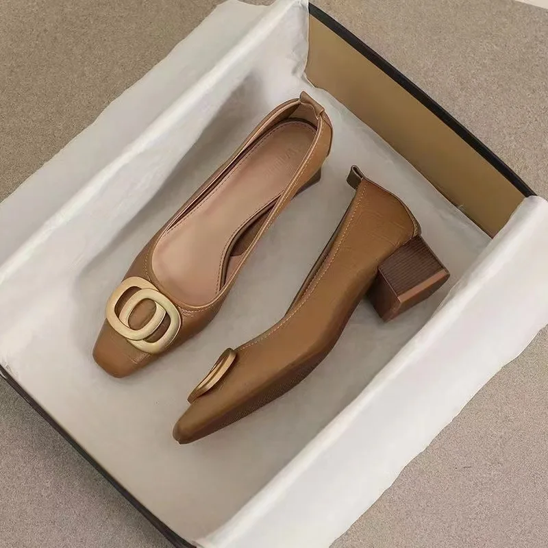 Women New Arrival Spring & Autumn Flats, Shallow Toe Evening Wind Bean Toe Soft Sole Plus Size Women's Shoes