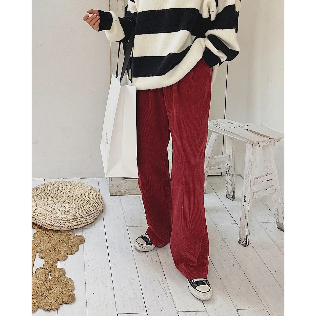 2022 Basic Corduroy Y2k New Woman Pants Cargo Clothes Trouser Suits Capri Urban Jeans Korean Fashion High Waist Wide Leg Gothic